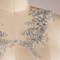 1 Pair of Metallic Gray Lace with Silver Pearls Applique Pair 8.5 x 3.5 Inch for Bridal and Costume Embellishment